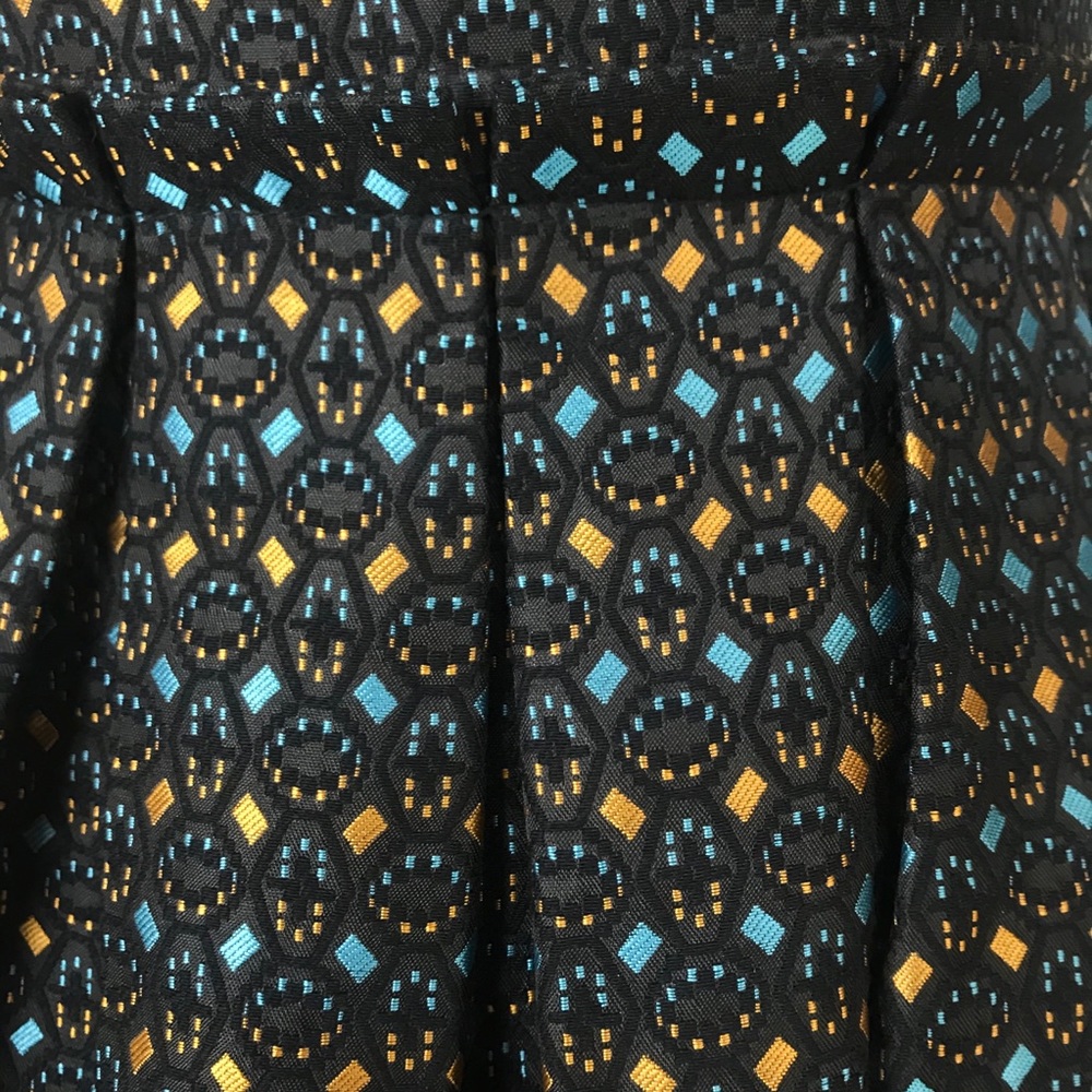 Love & Girl Blue & Gold Geometric Jacquard Dress L - Picture 8 of 14